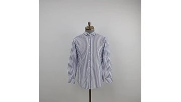 Blue Plaid Button Down 100% cotton shirt men formal shirt long sleeve dress shirts for men1