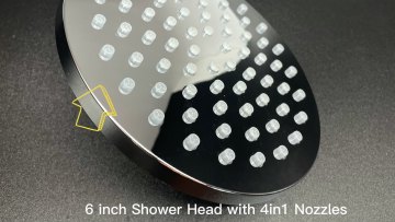 6 inch Chrome Round Bathroom Overhead Rainfall Shower Head with Crystal Mini Silicone Nozzles1