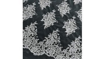 Latest  2021 african tulle white lace nigerian french   bridal fabric 3d ribbon embroidery lace net fabric1