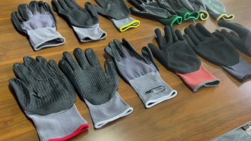 EN388 4121 15 gauge spandex palm dotted foam nitrile non-slip workwear safety Gloves1