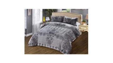 Print Flower Blanket 3pc Set Super Soft & Warm Sherpa Heavy Winter Comforter King Size1