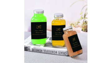 8oz 12oz 16oz 250ml 350ml 500ml Clear French Beverage Square Glass Bottle Cold Press Fruit Juice Bottles With Airtight Screw Cap1