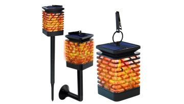 Outdoor Hanging Solar Lantern Flame Decorative Lights Waterproof LED garden pathway solar flickering torch light1
