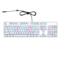 Eagle Z-88Mechanical Gaming Keyboard Tactile Brown Switches RGB Backlit Aluminum Compact Ergonomic 104 Keys White Keyboard