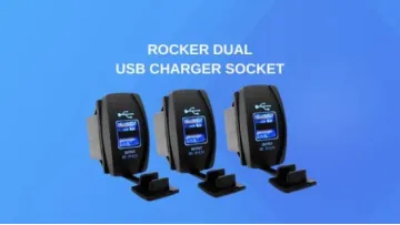 Dual USB Charger Socket Power Adapter 2.1A & 2.1A for Car Boat Marine Vehicles Rocker Switch Panel (4.2A-Blue)1