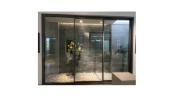 tanjie powder coating Automatic Double Tempered Glass Aluminum Sliding Glass Door1