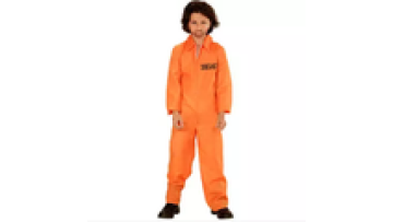 2022 Child Unisex  Orange Little Kids Prisoner Costume One-Piece Halloween Convict jumpsuit1
