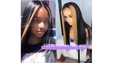Highlight lace front wigs for black women frontal lace wig 100 virgin human hair transparent lace Peruvian hair wigs1