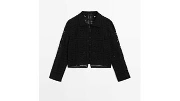 Women's hollow crochet knitted cardigan