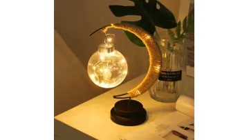 Enchanted 3D Moon Lamp with Twinkling Blue Star Lights1