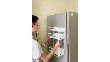 Wall-mounted crevice side storage shelf