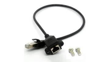 CAT5  Cat6 RJ45 Male to Female Screw Panel Mount Ethernet  Network Extension Cable1