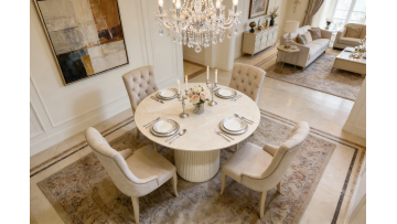 BR-25F03 Space-Saving Multi-Functional Dining Table with Built-In Storage Shelves for Modern Living