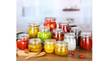 Glass Food Storage Jars With Airtight Clamp Lids Kitchen Canisters For Canning Square Mason Jars1