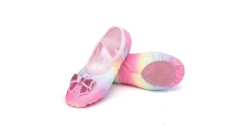 Girls Ballet Shoes for Girls Split-Sole Toddler Glitter Flats for Kids Dance1