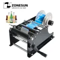 ZONESUN Manual Round Bottle Labeling Machine Beer Cans Wine Adhesive Sticker Labeler Label Dispenser Machine Packing Machine