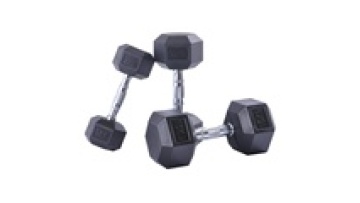 Black PVC Rubber Hex Dumbbell Set - 20kg Steel Fitness Equipment with Custom Logo1