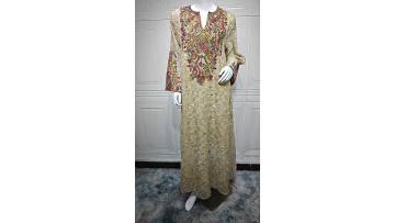 Embroidered Mesh Modest Maxi Dress (1)