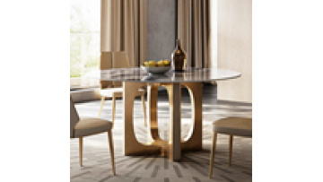 Modern two marble tops revolving dining table light luxury round dining table for home dining room furniture1