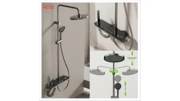 Hot Sale Big Rain White Smart Piano Shower Column with Temperature Display1