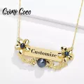 Cring Coco Custom Frangipani Necklace Personalized Name Necklaces Jewelry Hawaiian Nameplate Chain Choker for Women Party Gifts