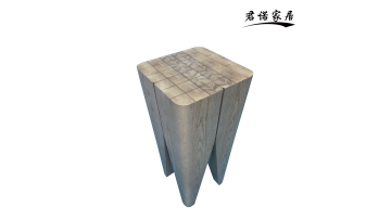Minimalist Geometric Ash Wood Side Table