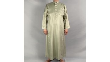 HARAMAIN Mens Shirt Collar SHINING Material Muslim Abaya Thobe / Thawb Customized Size Daily Casual Formal Men Middle East1