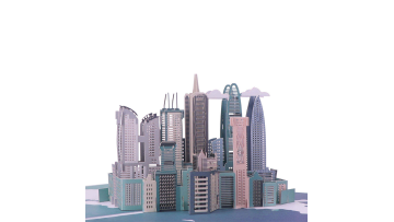3D pop up city buildings card