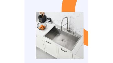 Hot 33 x 22 inch Workstation Drop-in Top mount Kitchen Sink 16 Gauge Stainless Steel Single Bowl Double Hole Farmhouse Sink1