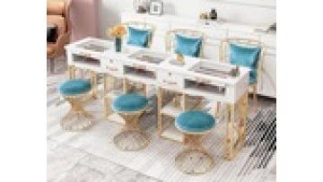 fashion wholesale Free sample New models Modern style wireless charge marble furniture Beauty salon Manicure Nail table1