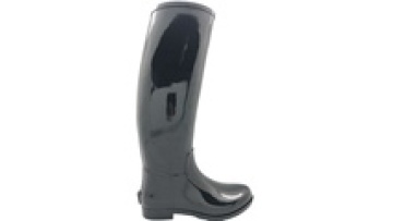 Women Black Shiny Waterproof Rubber Horse Riding Boots1