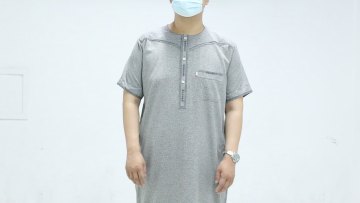 New Fashion Muslim Prayer Islamic Clothing Embroider Muslim Men Thobe Thobe / Thawb Customized Size Latest Popular Four Season1