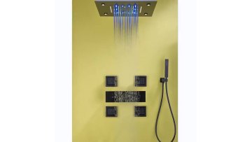 LED Shower System Hydroelectricity Display Rain Massage Full Body Shower Mixer with Jets Rainfall LED Light Shower Head1