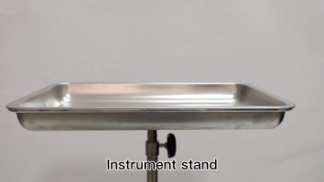Mobile Mayo Tray Stand Stainless Steel  Trolley Adjustable Height Medical Doctor Salon Equipment1