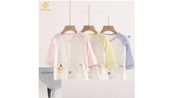 Cartoon pattern striped long sleeved cardigan