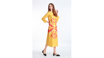 Digital Printed Long Sleeved Dress