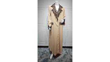 Lace Panel Open Abaya Office Work Abaya (1)