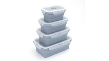 4pcs bpa free food grade Silicone Collapsible food storage container lunch box set1