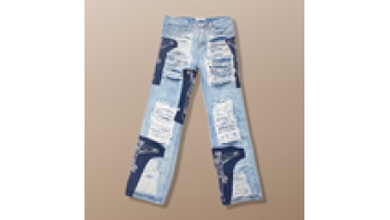 Custom Edgy Ripped Washed Knife Cut Patch Jeans1