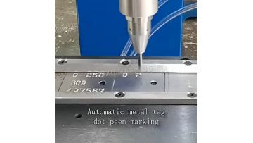 Watch our automatic nameplate marking solution with desktop dot peen marking machine!