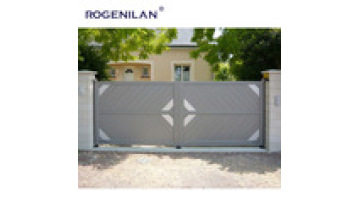 Rogenilan American Style Smart Automatic Entrance Design Outdoor Aluminium Sliding Gates For Outdoor1