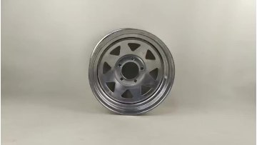 Hot Sale 13 Inch 4x100 Chrome Steel Wheel Rims 8 Spoke White Trailer Wheel Rim1