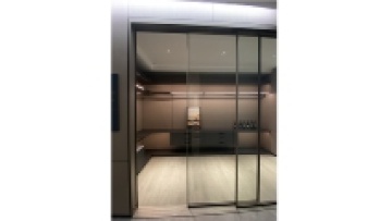 chenxi 3  Aluminum powder coating Automatic Double Tempered Glass Sliding Glass Door partition door1
