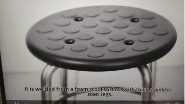 A chair made of stainless steel