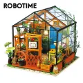 Robotime DIY Green House with Furniture Children Adult Doll House Miniature Dollhouse Wooden Kits Toy DG