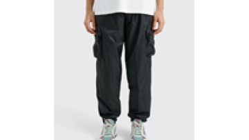 Mens Nylon Cargo Work Loose Fit Straight Leg Elastic Multi Pocket Pants Men1