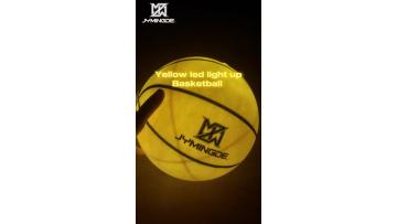Yellow led light up glow in the dark basketball