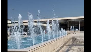 Pool Uzbekistan outdoor long fountain
