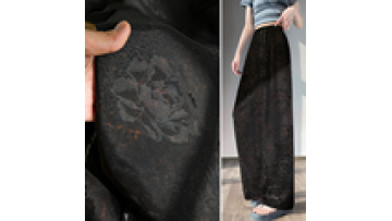 Tencel Jacquard Fabric Black Fugui Peony Dress Costume Designer Jacket1