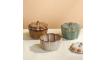 Halloween-Themed Reactive Glaze Pumpkin-Shaped Spice Jars with Lids1